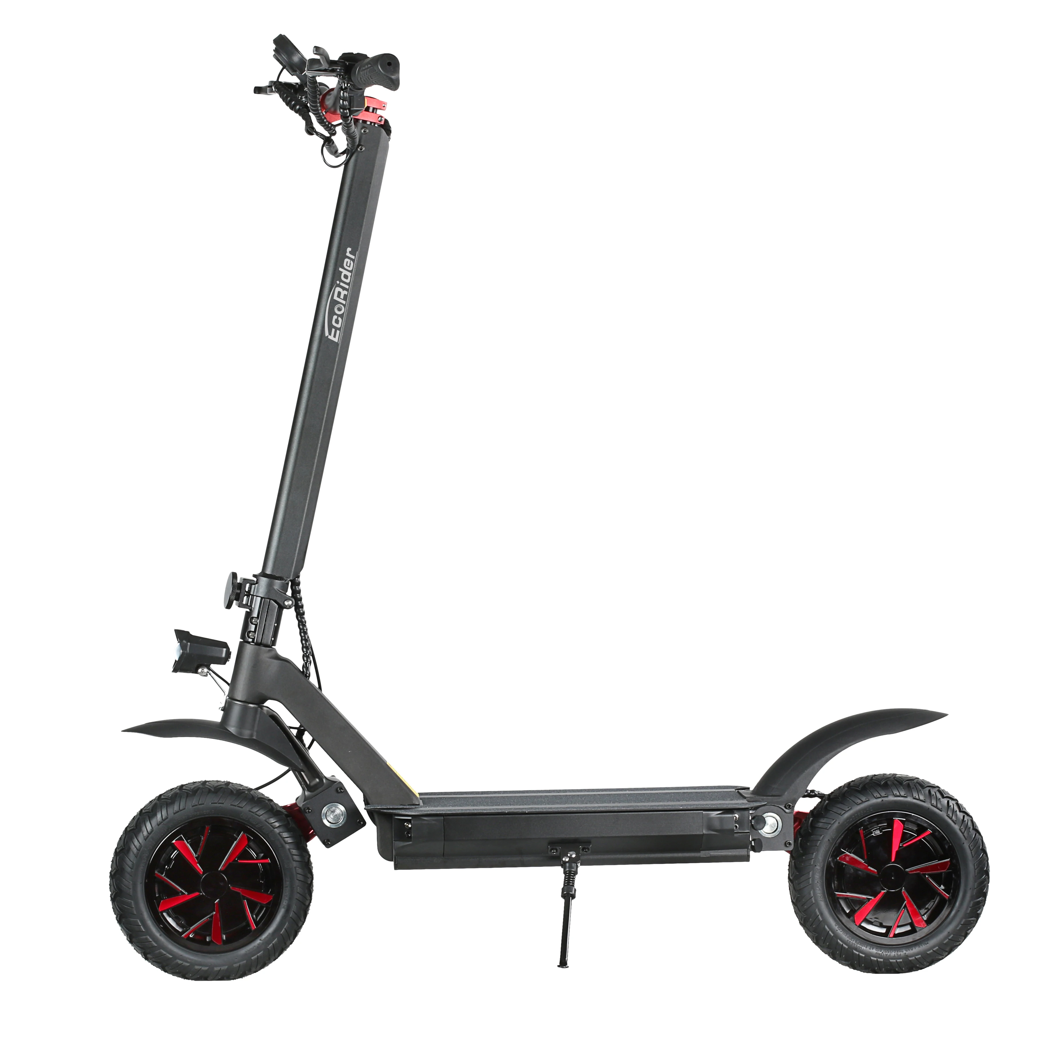 

Off Road Dual Motors Super Powerful Foldable Electric Scooter 52V,60V Dual Battery Scooter, Black+red