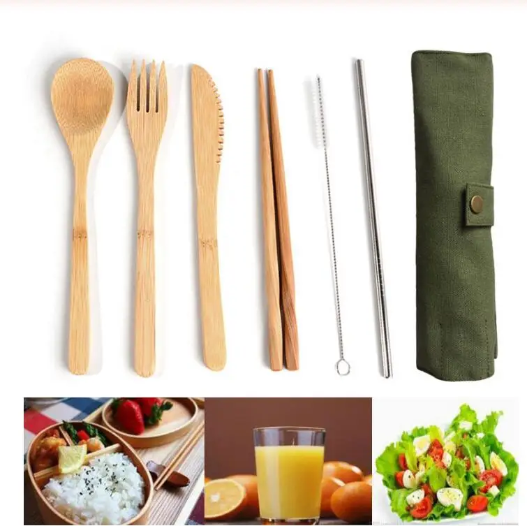 Bamboo Utensils Tableware Dinnerware Flatware Cutlery Disposable