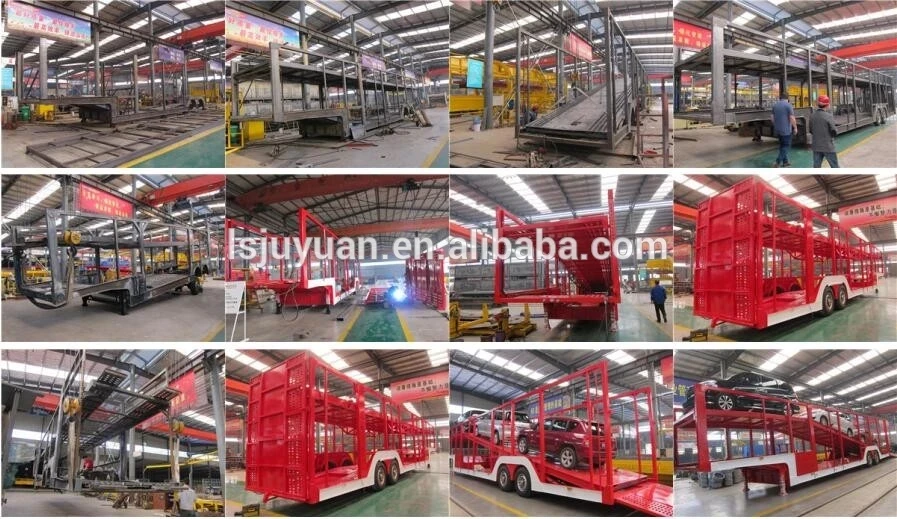 2 Axles Hydraulic Lifting Double Floors Carsuv Hauler Truck Trailer Vehicle Transport Semi 3572