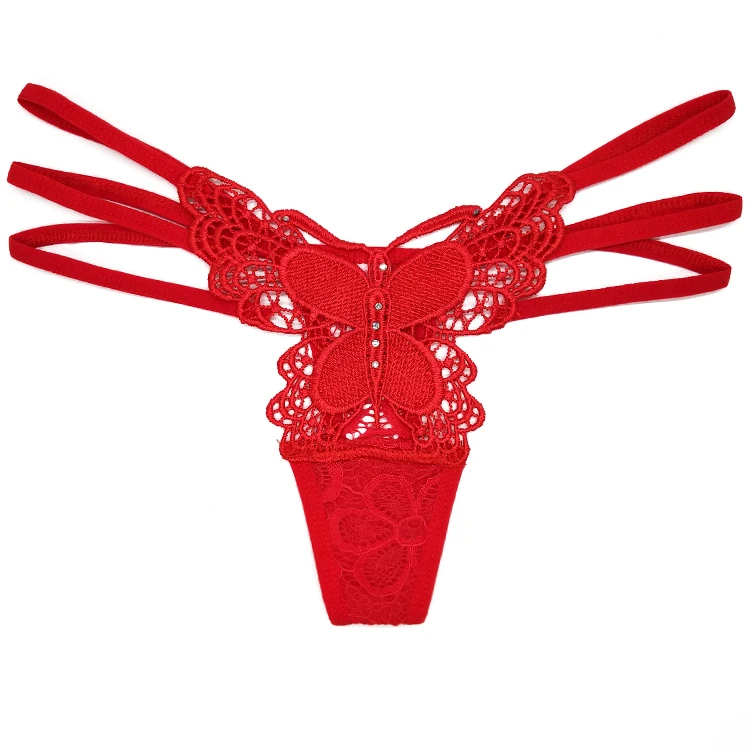 New Style Sexy Lace Panties women g string Lace Border Sexy Transparent Butterfly Thong Ladies