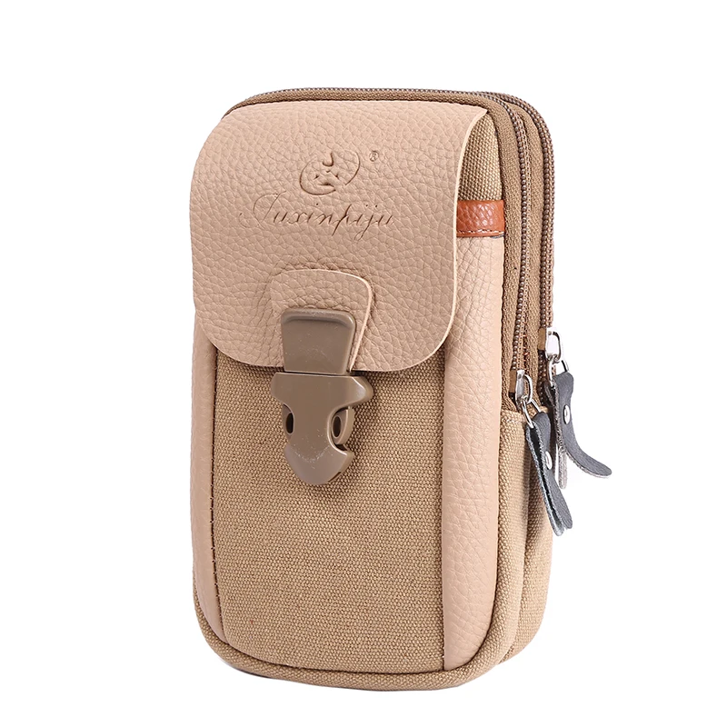 

canvas leisure wear-resistant multi-functional men's waist bag belt mobile phone bag New