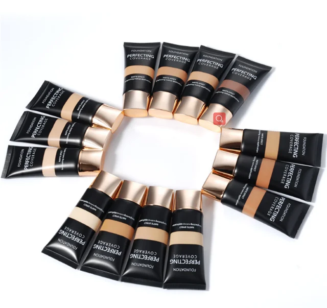 

16Vegan Makeup for Face Custom Professional Private Label Dark Colors Waterproof Full Coverage liquid Foundation for Black Women