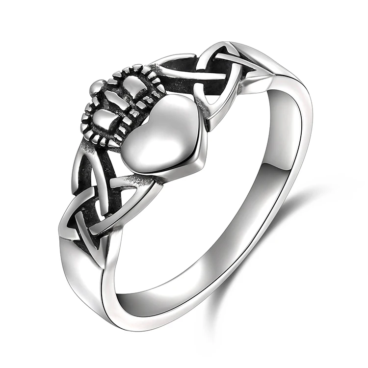 

fashion design 925 sterling silver claddagh love ring