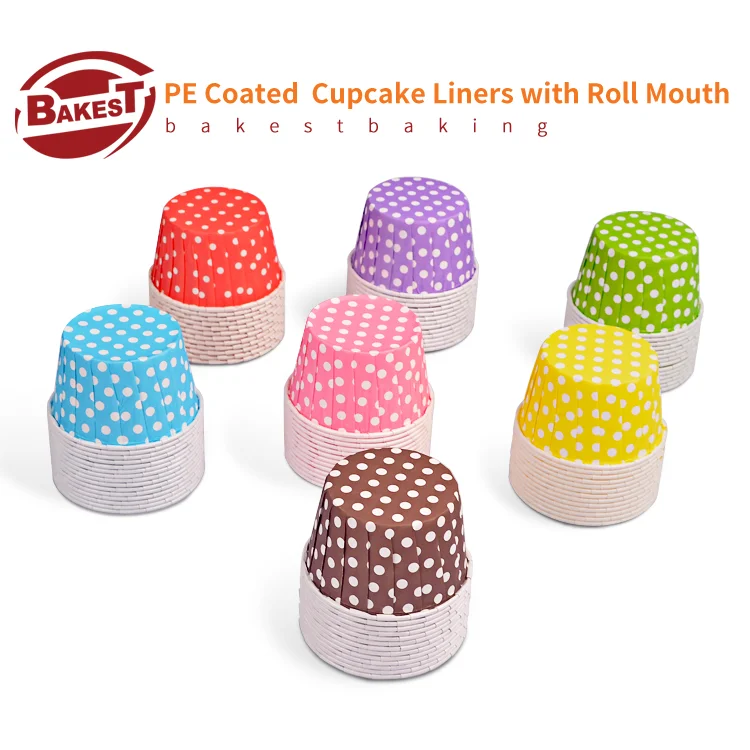 

Bakest Disposable Colorful Dots Birthday Party Mini Muffin Baking Paper Cake Wrappers Cups Cupcake Liner