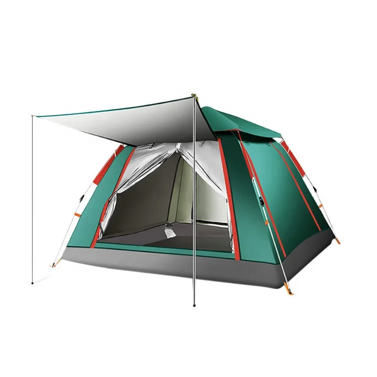 

2021 Outdoor 3-4 People Beach Thick Rainproof 2 People Camping Fully Automatic Double Camping Speed Open Four-sided Tent