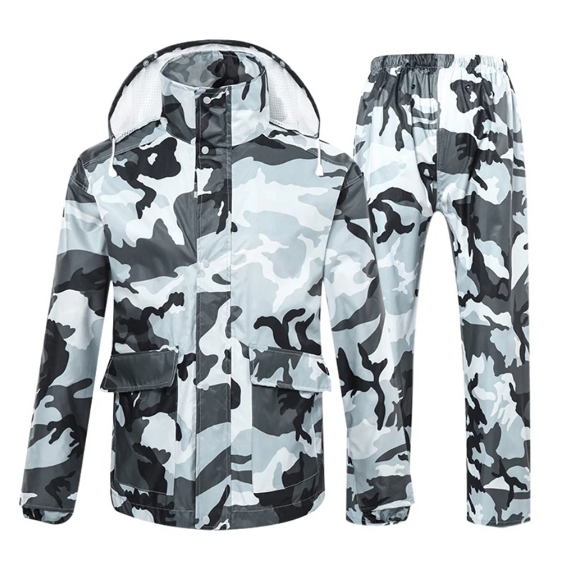 

Rubberized polyester Raincoats PVC waterproof safety camo rain suit