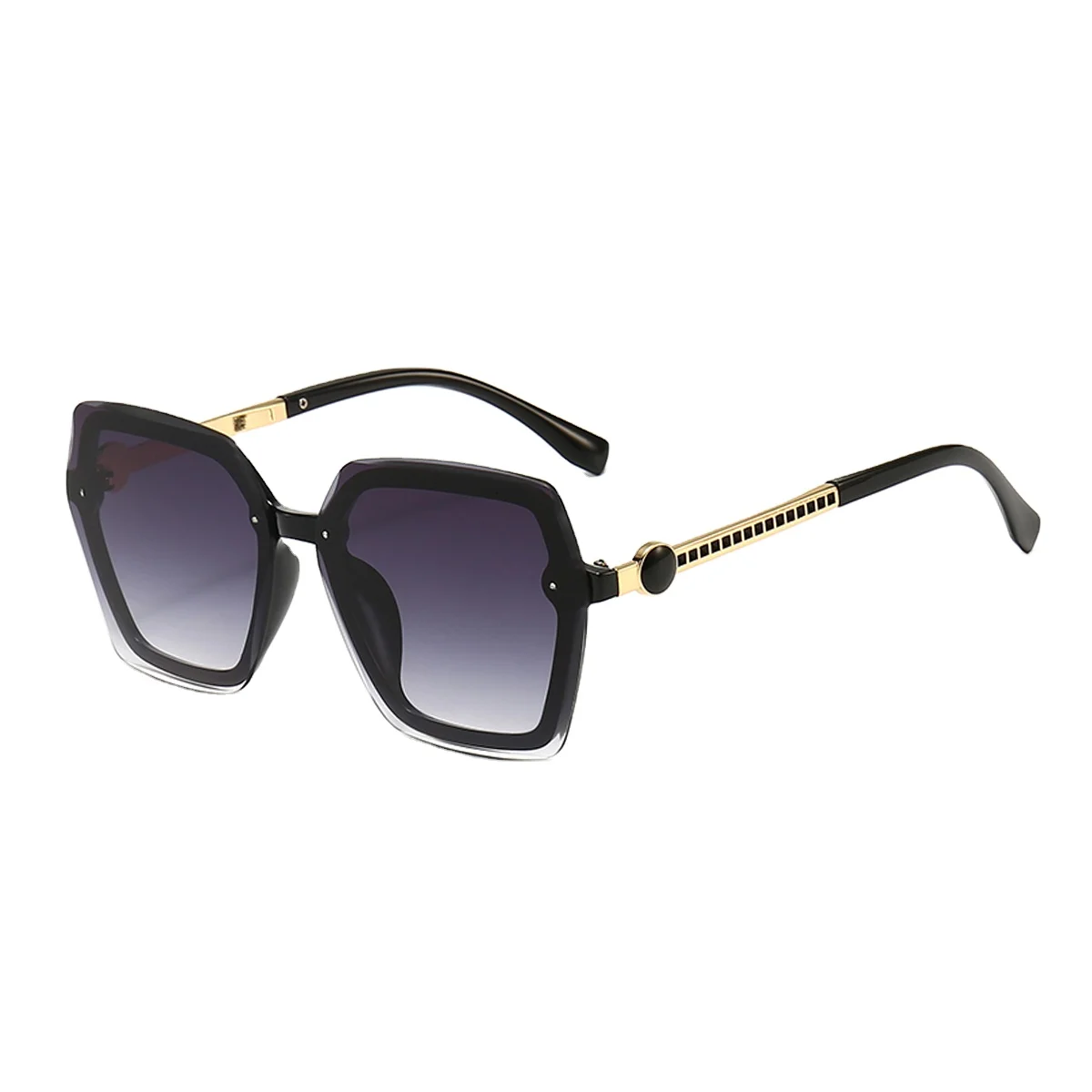 

RENNES [RTS]The Most Popular Model Big Frame Hexagon Metal+PC Shape Sunglasses With Transparent Color UV400 For Adlut