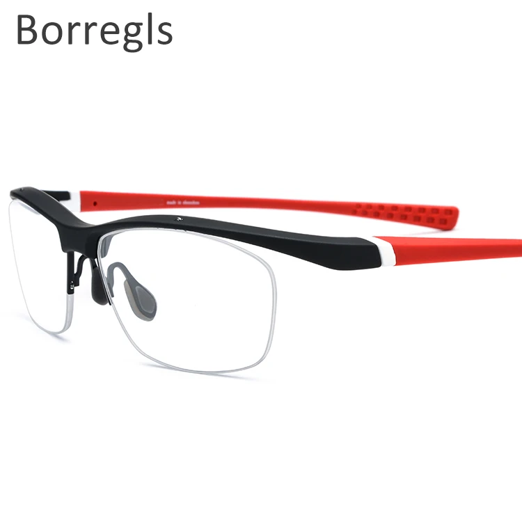 

Borregls TR90 Glasses Men Basketball Outdoor Ultralight Eyewear Sports Half Myopia Optical Prescription Eyeglasses Frame 7027