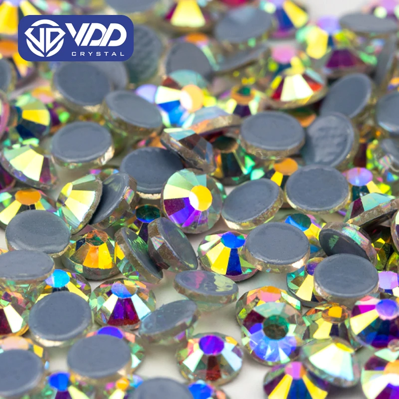 VDD 055 Crystal AB High Quality Hot-Fix Glass Rhinestone Crystal Flatback Strass Stones for DIY Garment Decoration Wedding Dress