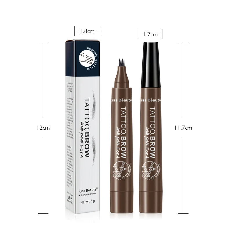 

3D Microblading Eyebrow Pen Waterproof Fork Tip Eyebrow Tattoo Pencil Long Lasting Professional Fine Sketch Liquid Eye Brow Pen, 3 colors