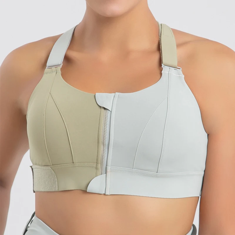 

Free combination of Velcro sports bra professional sports high-intensity fitness vest front zipper yoga underwear for women