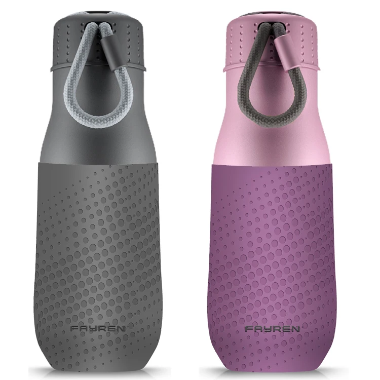 

stainless steel insulated vacuum sports hot water bottles silicone sleeve kids children sporting water bottle with custom logo, Customized color