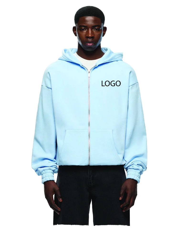 Unisex 500GSM Zipper Fleece Hoodie Winter Warm Custom Logo 100% Cotton Printed Pattern Made in China