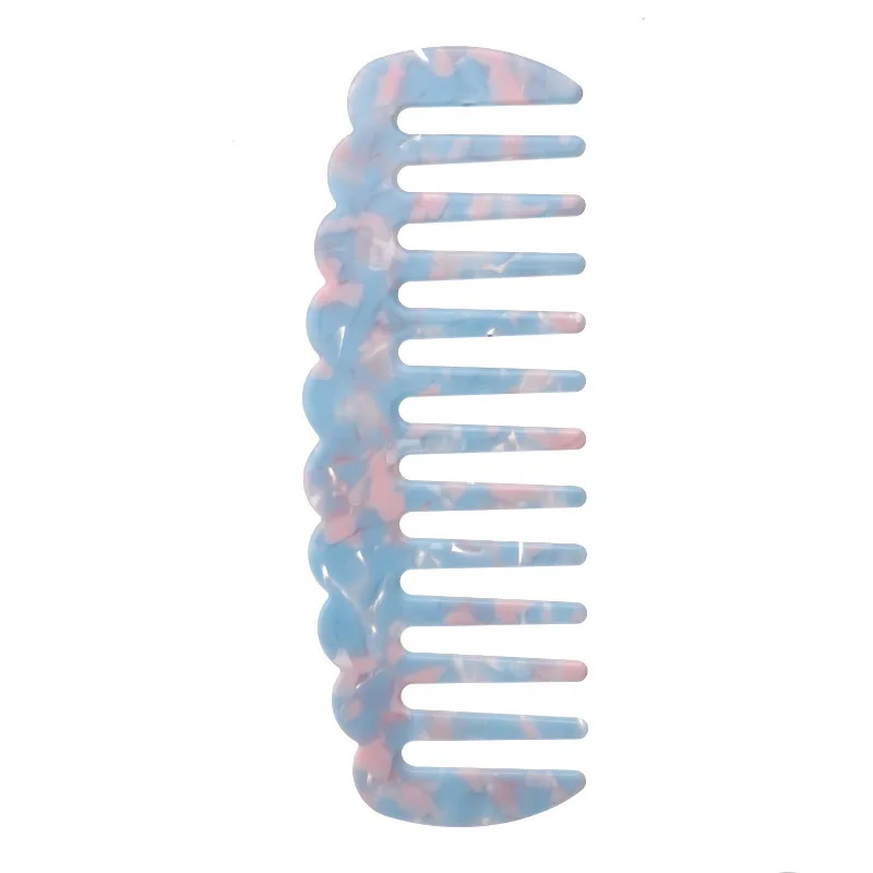 

factory direct sale curly salon rectangle cellulose acetate private label wide tooth comb for women, Customized color