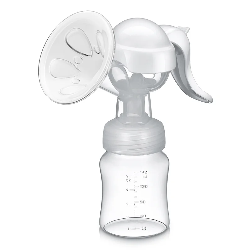 

Lightweight portable manual breast pump with adjustable suction