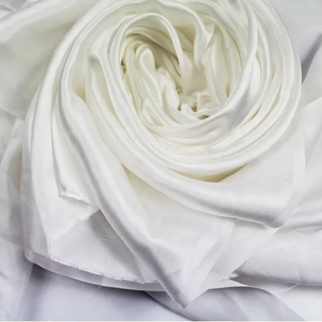 

online sales wholesale Undyed White Natural Silk Fabric 12/14/16/19/22mm silk satin Silk Fabric 100% Pure for Dyeing