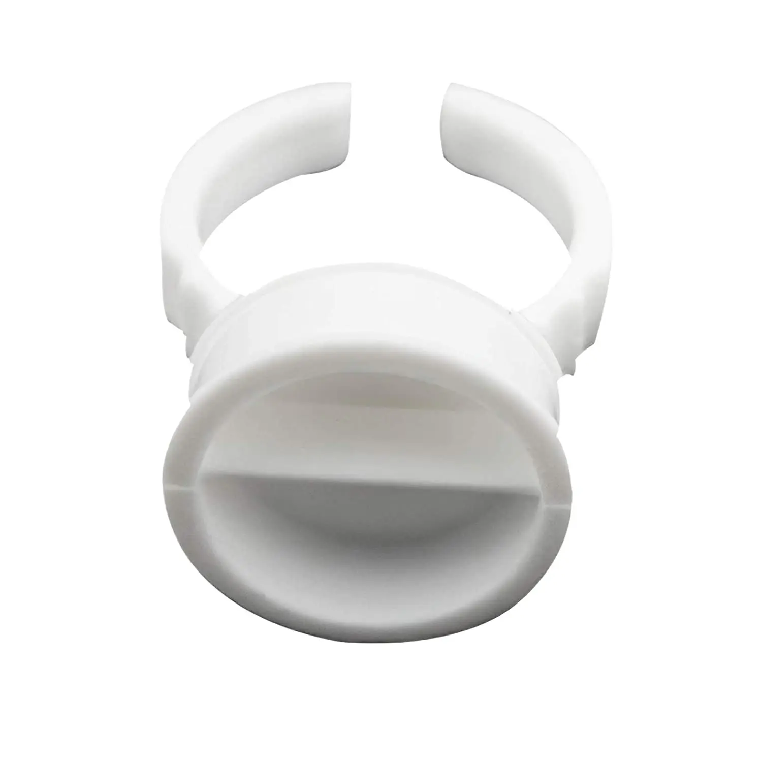 

Eyelash extension glue ring cup implant false eyelash ring glue holder disposable plastic lash glue holder ring pallet, White