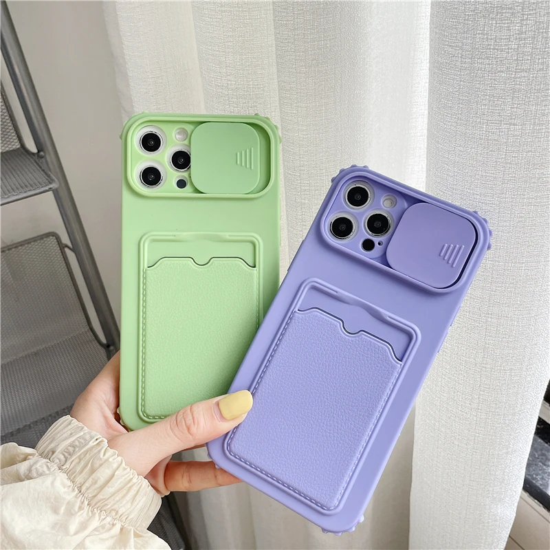 

Sliding Camera Lens Protective Phone Case For Oppo Realme 8 Pro 5G 7 Pro C21 A32 A52 A53 2020 F19 Wallet Card Soft back Cover, Multi colors