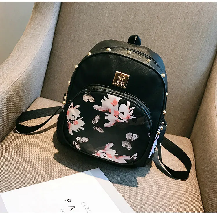 

2021 Fashion Trendi Flower Butterfly Cute Backpack for Lady Girl