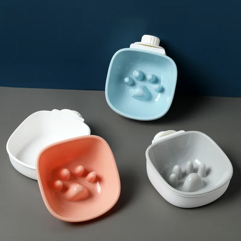 

Wholesale Hanging Footprint Shape Cat Bowl Unique Fixed Environmental Protection Dog Bowl Anti-choking Slow Food Pet Bowl