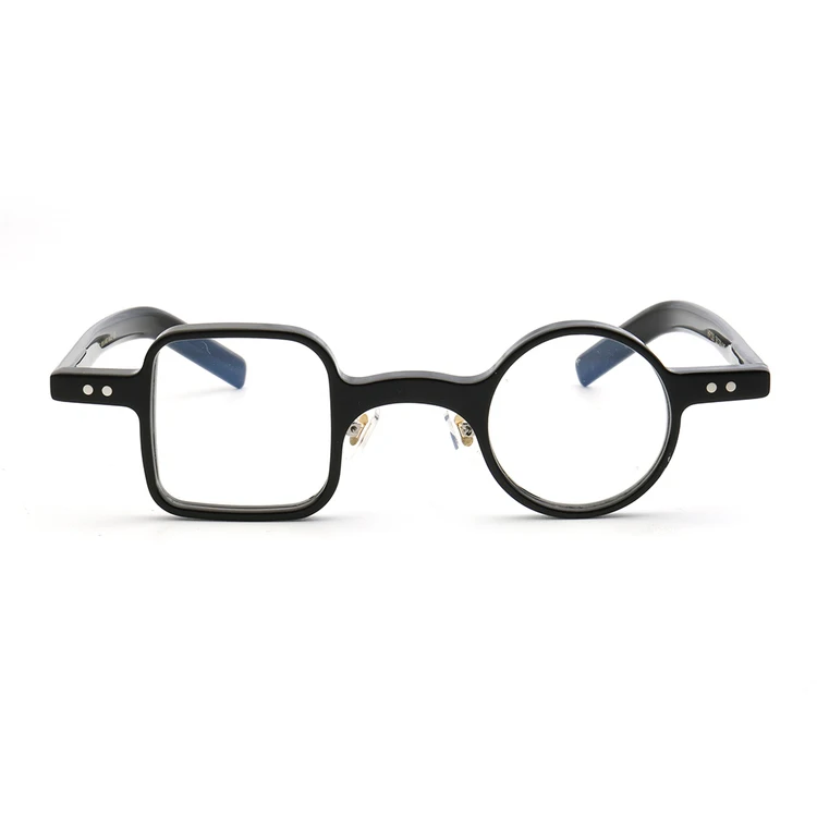 

YOUTOP Unisex Acetate Vintage Rectangular and Round Lens Eyeglass Frame PES5 Prescription Glasses Acetate + Metal High Standard