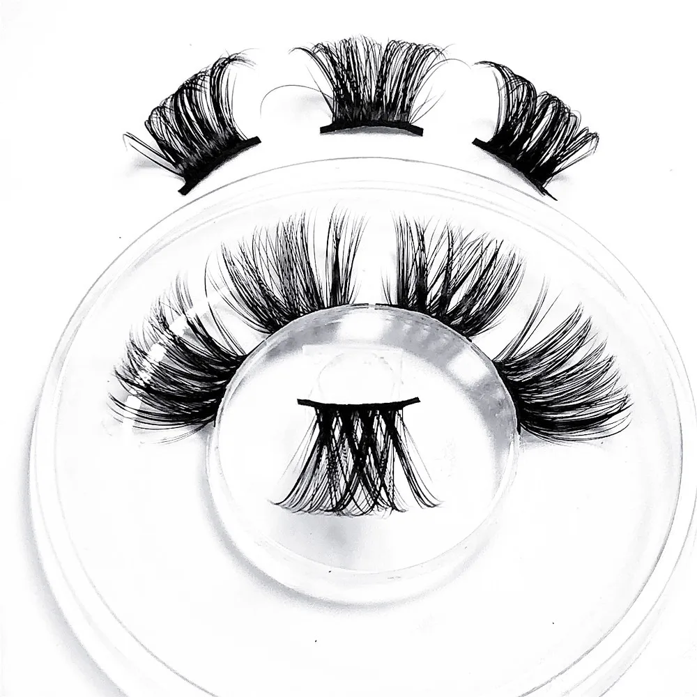 Custom false eyelashes DIY your eyelashes 3D faux mink eyelash clusters private label lash small cluster segment lashes