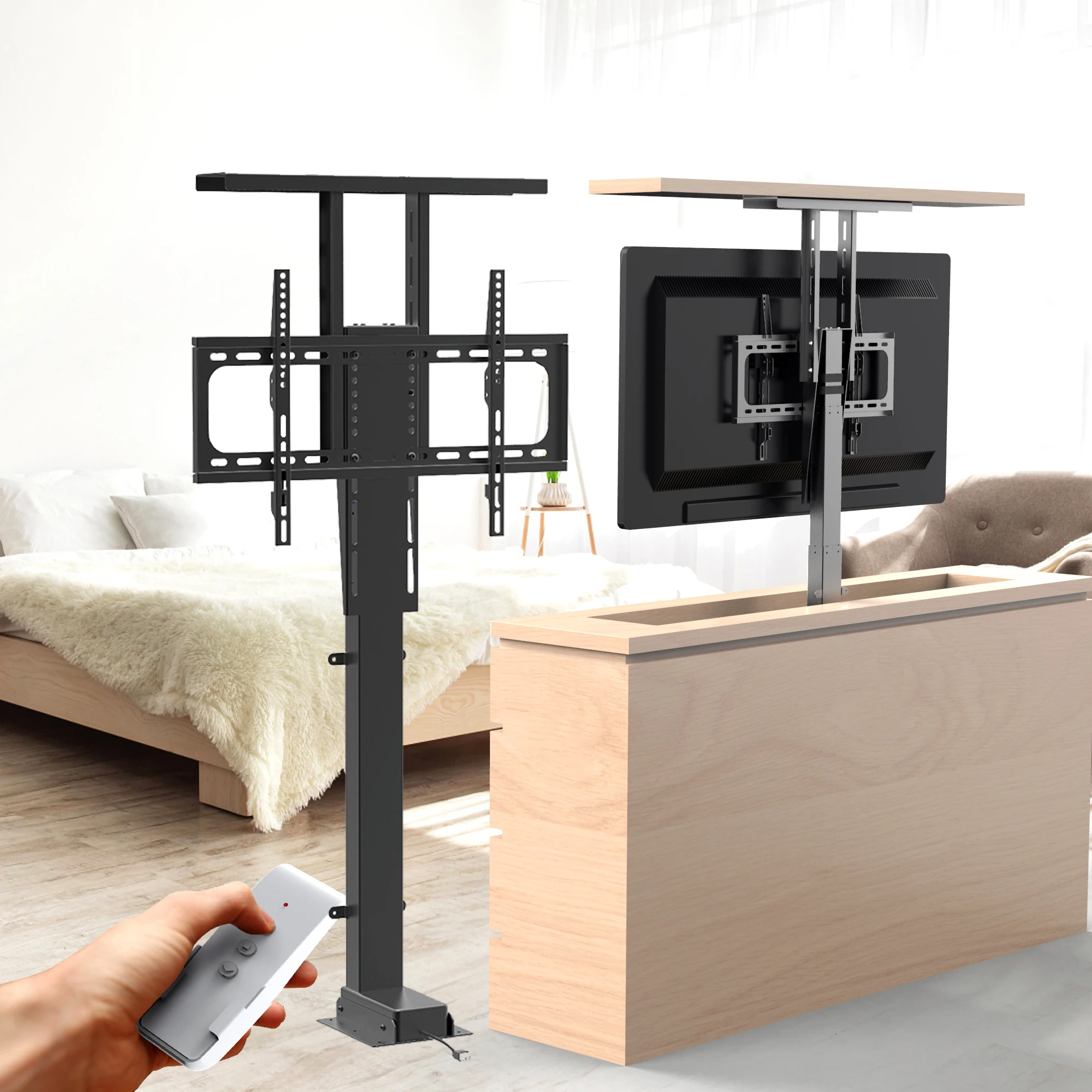 

Charmount 32 "- 70" TV Elevator Remote Control Lifting Telescopic Cabinet Type Hidden Support