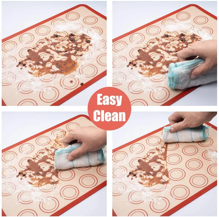 

BPA free non-stick macaron silicone baking mat high temperature resistance baking silicone mat cooking mat for pie pizza bread, Custom color