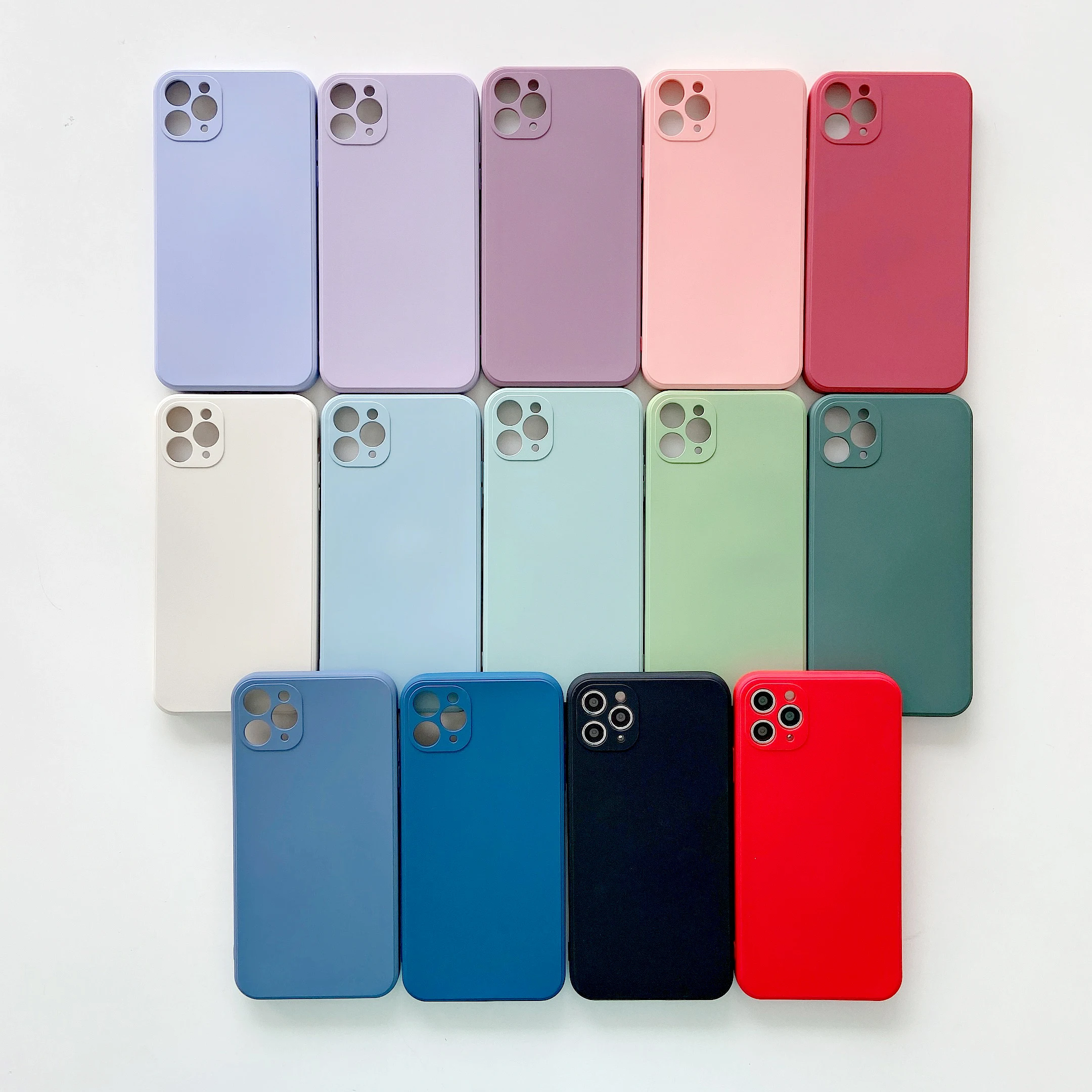 

Luxury Liquid Silicone Single Plain Color Phone Case For iPhone 12 11 Pro Max XR Xs Max 7 8 Plus Cover