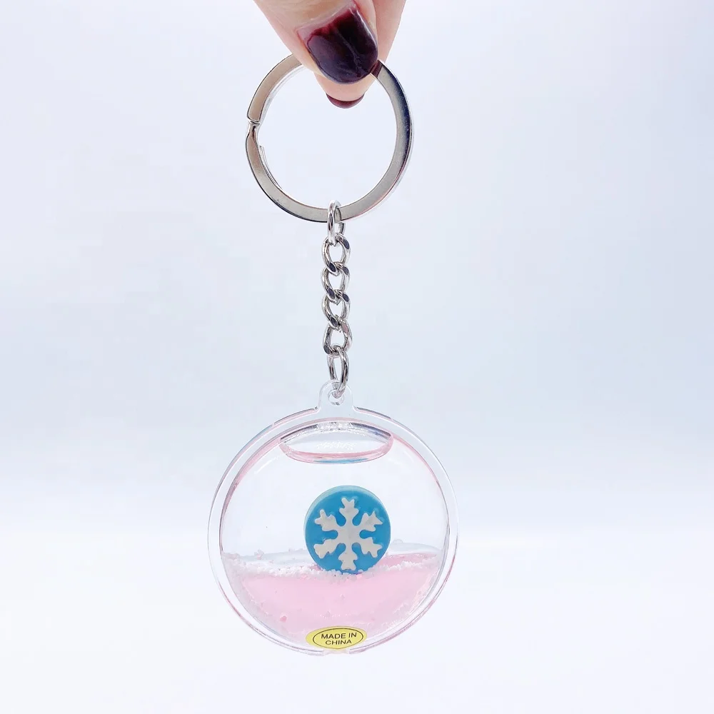 

Christmas series Fashion Tassel Key Chains Crystal Rhinestone Christmas liquid Keychain Wholesale keyring