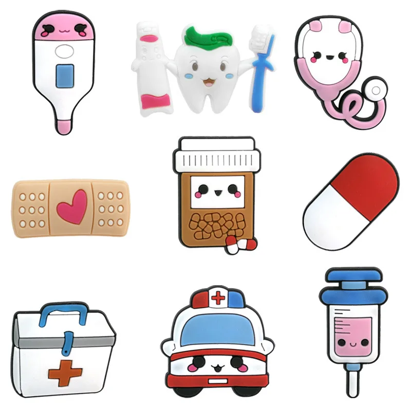 

Medical shoes charm lovely cartoon medical products series DIY beach garden shoes decorative accessories, As picture