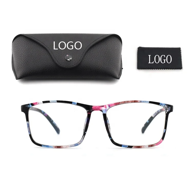 

DOISYER Custom Logo Classic Rectangle Eyeglass Frame Computer Block Blue Light Glasses
