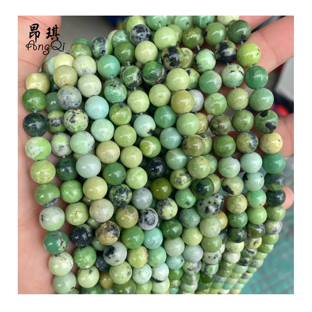 

Wholesale 6mm 8mm 10mm Natural Green Opal Stone Beads 15'' Strand Round Loose Gemstone Beads, Green as picture