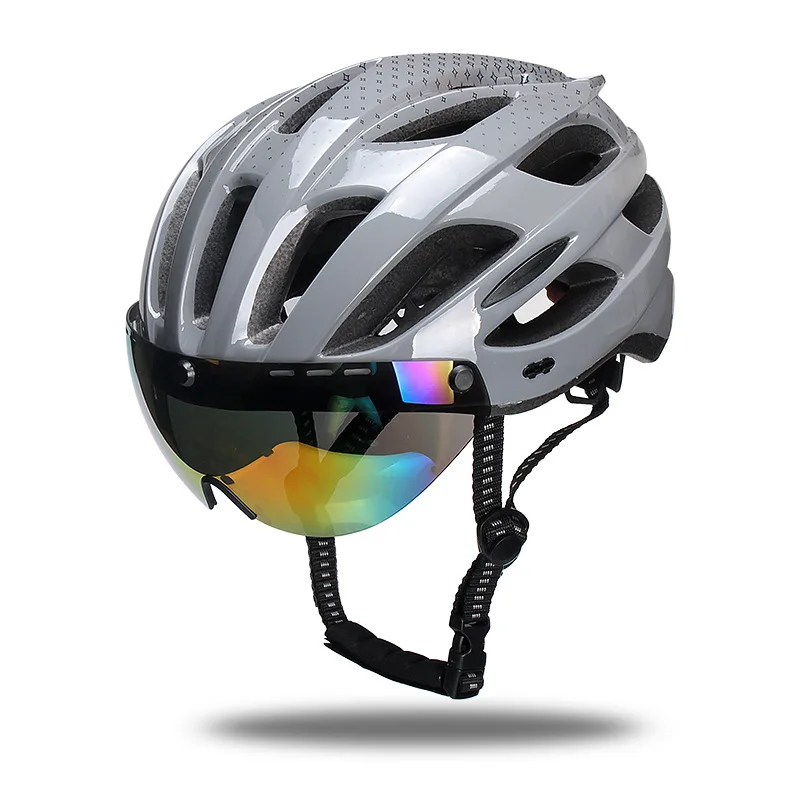 

Electric bike male and female integrated magnetic goggles road mountain bike helmet cycling hat