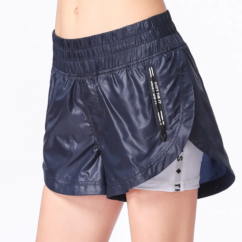 

2019 New Anti-light Yoga Shorts Women Zipper Pockets Shorts Gym Fitness Sports Pants, Customized colors