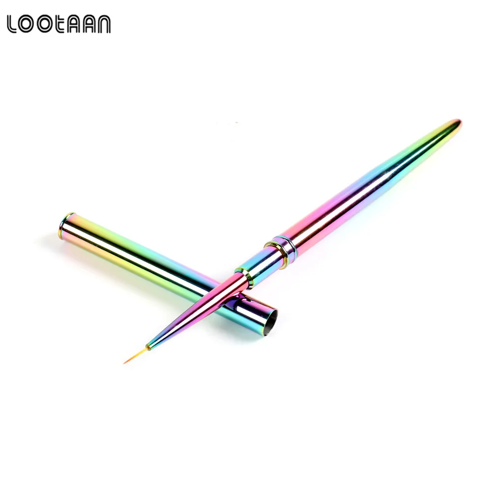 

2021 Lootaan Wholesale Brushes Dazzle Colourful Pincel Kolinsky Marble Custom Logo Nylon Nail Art Liner Brush, Dazzle colour