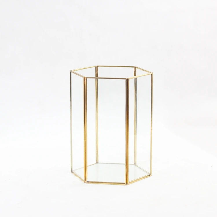 

High-quality cylindrical hexagon Makeup Storage chrom tablett