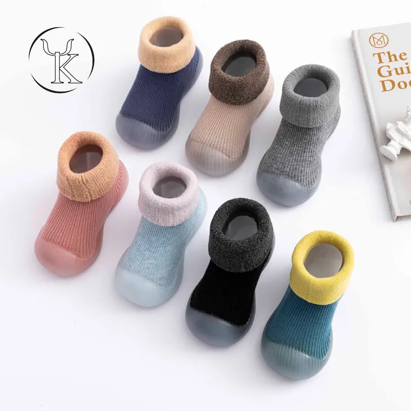 

Wholesale customized good quality warm socks anti slip floor socks baby socks shoes