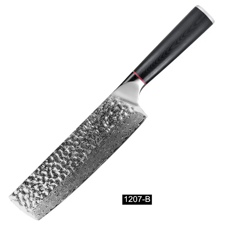 

2021 Hot sale damascus steel Japanese kitchen knives household G10 handle kitchen knife sharp kitchen meat knife