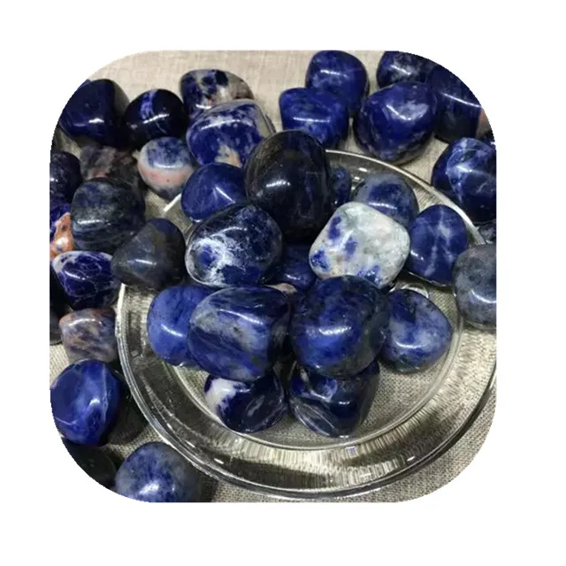

Wholesale 20-30mm crystals healing stones natural bulk wholesale blue sodalite tumbled stones for Decor