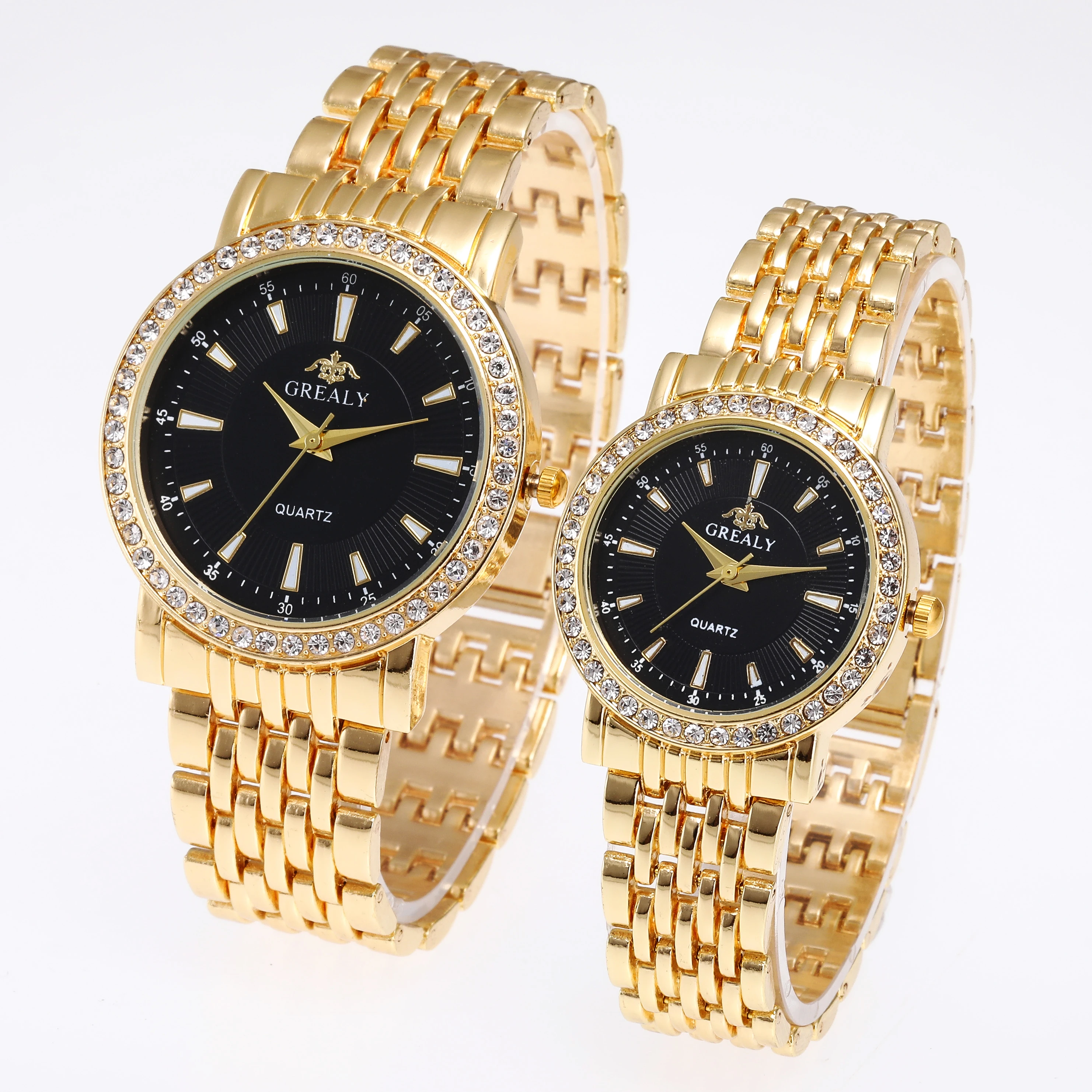 

2020 Popular High-grade Alloy Watch Hot Sale Diamond Couple Watches, As pictures