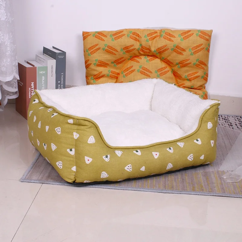 

Wangyu Fashion Design Pretty Funny Dog Sofa Organic Pet Bed Calming Pillow Pet Bed For Dog Cat, As picture