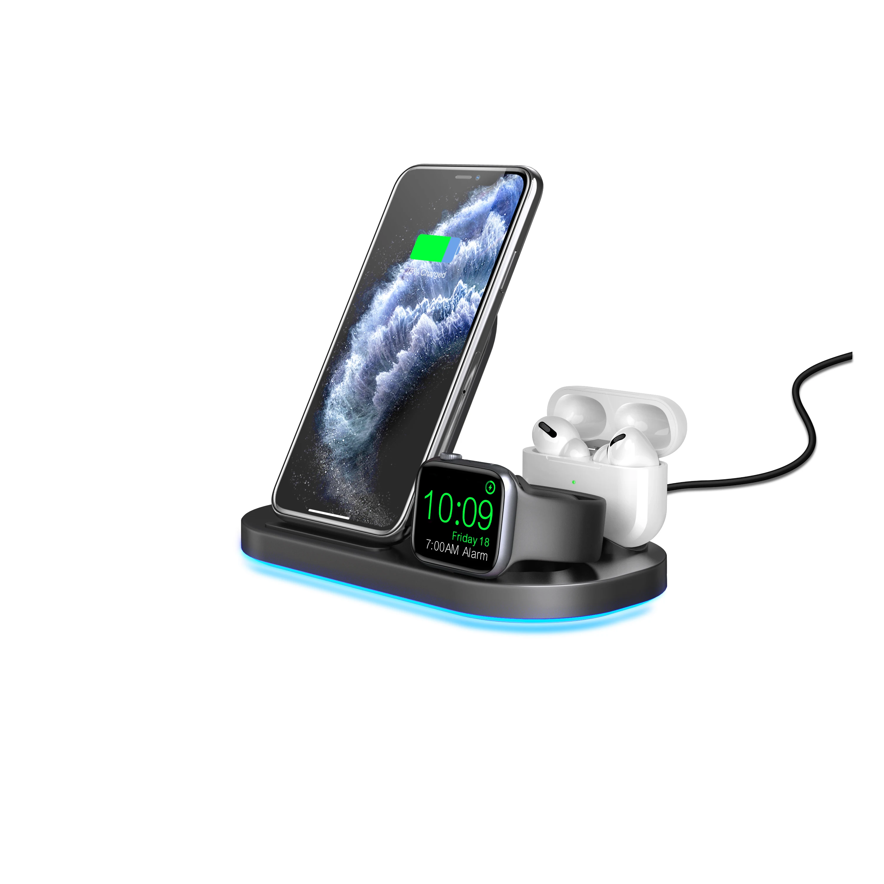 

Wireless Quick Charger Bracket 3 in 1 Foldable Wireless Charger Bracket Portable Wireless Charger