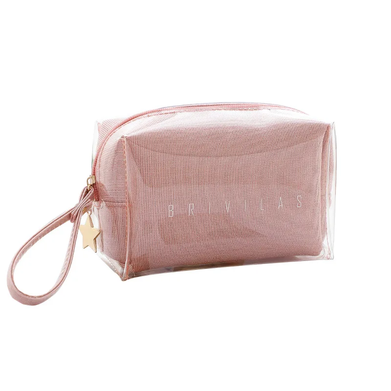 

Jelly bag large capacity wash travel storage bag hand in hand carry waterproof translucent makeup bag customized