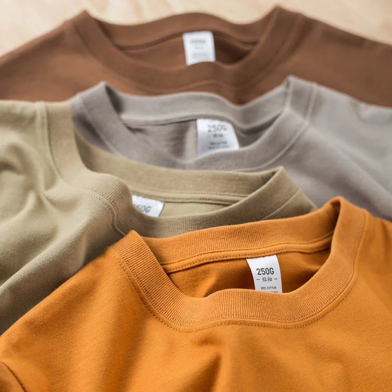 

YLS Wholesale Casual High Quality 250GSM Heavy Weight 100% Cotton Tshirts Plain Blank Custom Garment Printing T Shirt