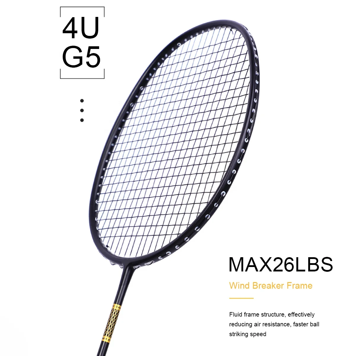 ALP ZJ 4U 100% Carbon Fiber Super Light 28Lbs Professional Badminton Racket With Free Installed String Offensive Type Racquet