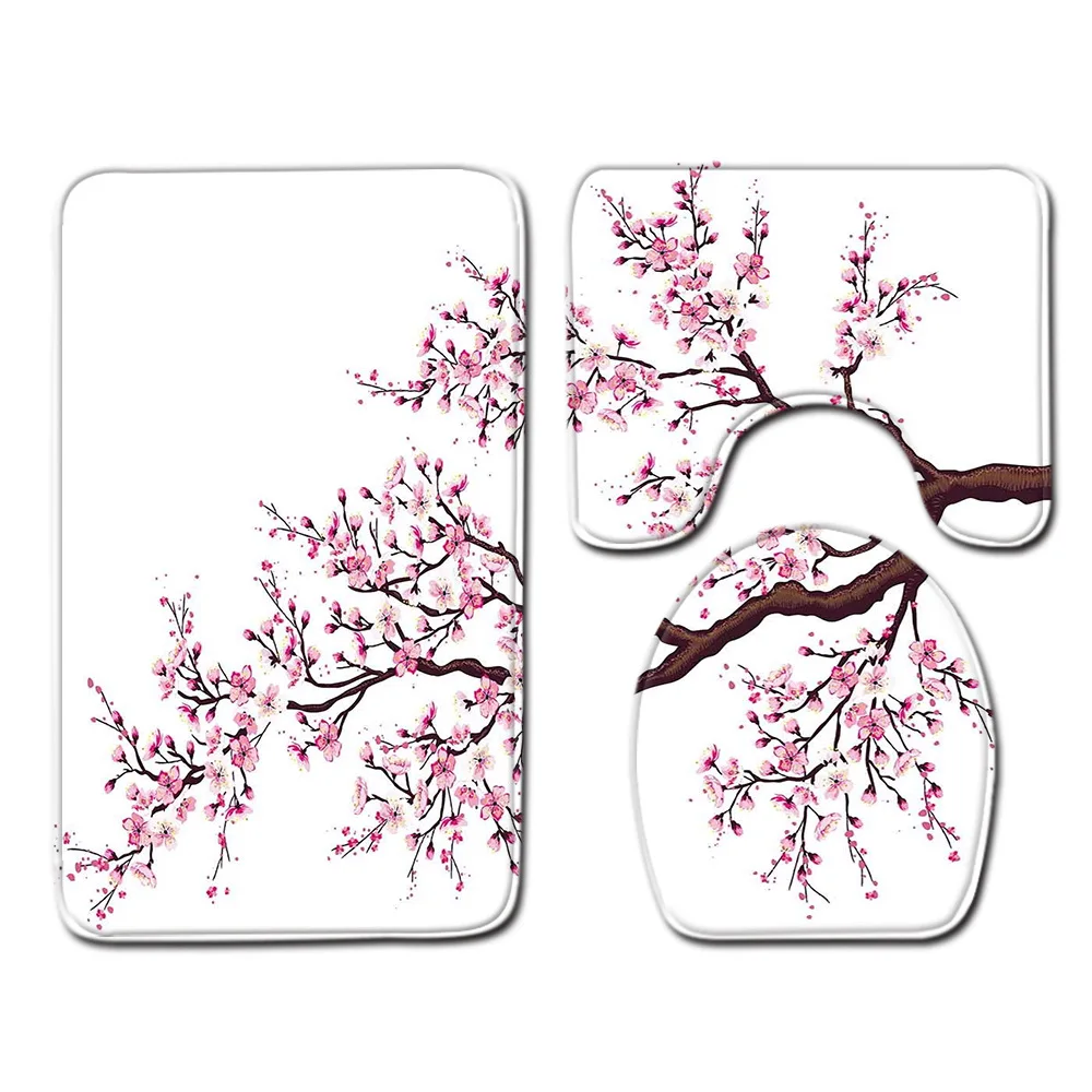 

DB Fashion Printed Flannel Non-slip Bathroom Custom Toilet Magic White Mat