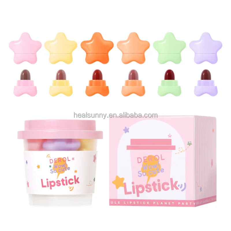 

6 pieces Mini Matte red Vegan Lipstick Cute Set