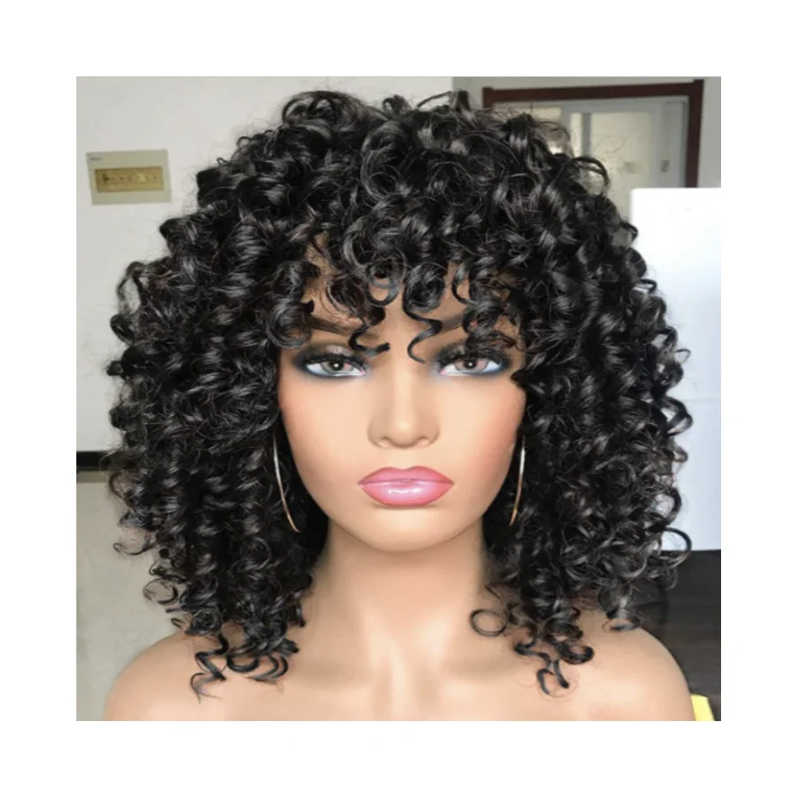 

African Small Roll African Women's Wig Hand Roll Winding Stick Fluffy Explosion Chemical Fiber High-temperature Fiber Headgear