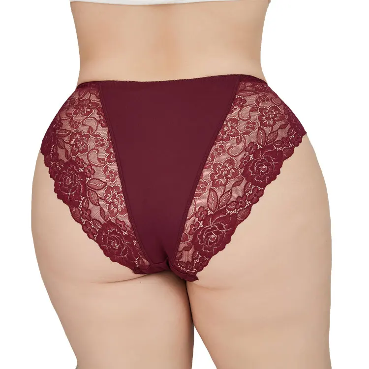 

BEIZHI 12 Hours Custom Design high rise plus size women briefs fat women lace panty briefs panties underwear